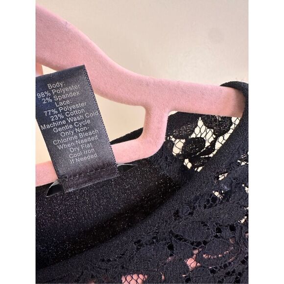 Ann Taylor Black Lace Top Peplum Blouse Size 2 - Picture 6 of 6